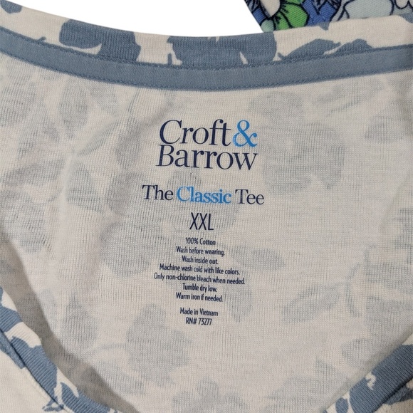Set of Two Croft & Barrow Blue Short Sleeve Floral Tops Size XXL - Picture 6 of 7
